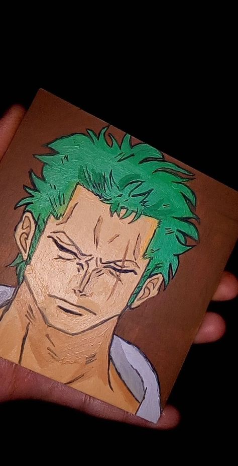 Anime Oil Painting, Painting On Mini Canvas, Canvas Drawings, One Piece Drawing, Small Canvas Art, Small Canvas, Roronoa Zoro, Mini Canvas, Mini Paintings