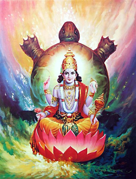 Second - Kurma Avatar - The Tortoise Incarnation Arte Yoga, Lord Murugan, Lord Vishnu Wallpapers, Hinduism Art, Hindu Mythology, The Hindu, Lord Vishnu, Lord Krishna Images, God Pictures