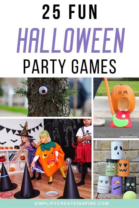 Easy Halloween Party Games, Outdoor Halloween Party Games, Party Games For All Ages, Adults Halloween Party, Halloween Party Games For Kids, Adult Halloween Party Ideas, Fun Halloween Party Games, Games For All Ages, Party Games For Kids