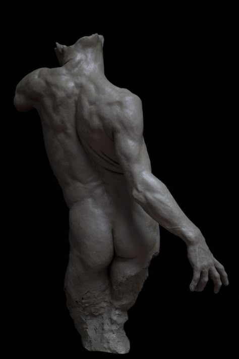 Greek Statue Torso, Greek Statues Male, Eirik Arnesen, Beautiful Greek Mythology, Unfinished Sculpture, Aesthetic Character Art, Torso References, Muscles Reference, Anatomy Arms