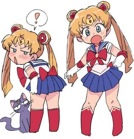 Mini Characters Drawing, Sailor Moon Usagi Fanart, Salior Moon Fanart, Sailor Moon Poses, Usagi Tsukino Fan Art, Sailor Moon And Chibi Moon, Usagi Fanart, Sailor Moon Pose, Sailor Moon Background