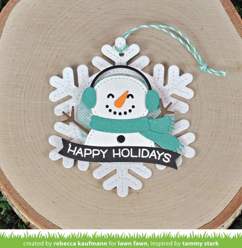 Lawn Fawn Build A Snowman, Welcome To September, September Inspiration, Snowman Tags, Birthday Boards, Homemade Tags, Christmas Gift Tags Handmade, Colourful Christmas, Winter Paper