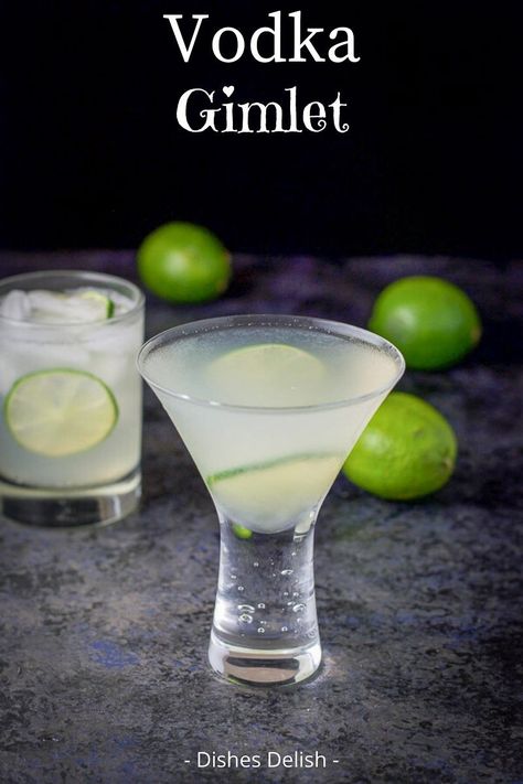 Delicious take on the classic vodka gimlet recipe. No Rose’s lime juice here. #vodkagimlet #vodkagimletcocktail #cocktail @dishesdelish | dishesdelish.com Vodka Gimlet Recipe, Vodka Gimlet, Gimlet Recipe, Cranberry Juice And Vodka, Gimlet Cocktail, Christmas Drinks Alcohol Recipes, Vodka Lime, Coctails Recipes, Cocktail Drinks Alcoholic