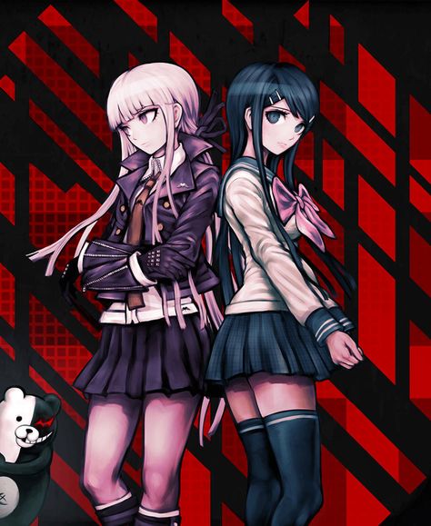 Sayaka Maizono, Kyoko Kirigiri, Hope's Peak Academy, Psi Nan, Danganronpa Trigger Happy Havoc, Foto Top, Danganronpa 1, Trigger Happy Havoc, Trigger Happy