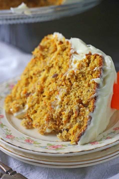 Easy and Moist Carrot Cake Recipe | Brown Sugar Food Blog Moist Carrot Cake Recipe, Brown Sugar Carrots, Sugar Carrots, Moist Carrot Cake, Homemade Graham Cracker Crust, Honey Cream, Brown Sugar Recipes, Orange Honey, Moist Carrot Cakes