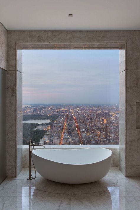 $79 Million Penthouse at Iconic 432 Park Avenue with Priceless Views 432 Park Avenue, Luxury Bathtub, Washroom Design, Spa Room, Dream Bathroom, Park Avenue, Design Concepts, Modern Bathroom Design, Luxury Bathroom