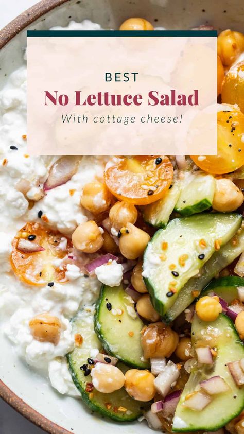 Our Favorite No Lettuce Salad - Fit Foodie Finds Lettuce Salad With Fruit, No Lettuce Salad, Salad With Garbanzo Beans, Salads Without Lettuce, Lettuce Salad Recipes, Menu Semanal, Fit Foodie Finds, Work Food, Super Salads