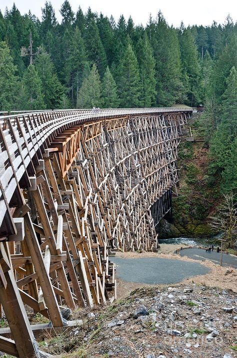 Old Wooden Covered Bridges | Wooden Train Trestle Bridge Shawnigan Lake, Trestle Bridge, Old Bridges, Garden Railway, Railroad Bridge, Bridge Over Troubled Water, Railway Bridges, Model Train Scenery, Railroad Photography