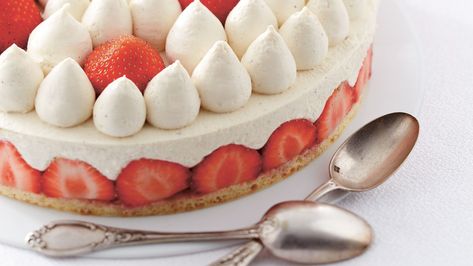 Fraisier (Strawberry Cream Cake) Recipe | Epicurious Fraisier Cake, Strawberry Cream Cake, Classic French Desserts, Strawberry Cream Cakes, French Dessert, Cake Cookie, French Desserts, Pastry Cream, Strawberry Cream