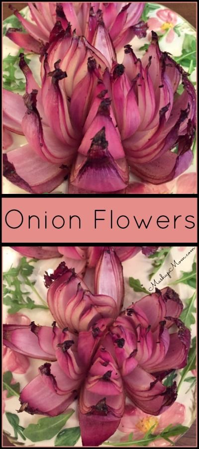 Onion Flowers -- An Easy + Beautiful Baked Red Onion Flower, Onion Flowers, Simple Side Dishes, Onion Flower, Bloomin Onion, Baked Onions, French Dinner, Roasting Times, Blooming Onion