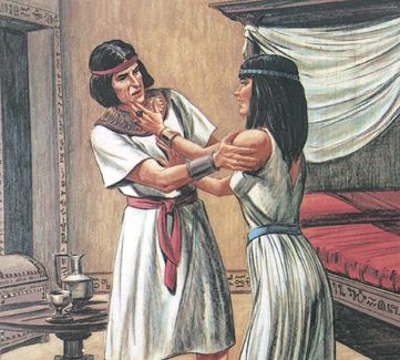 Potiphar’s wife and Joseph Lds Images, Joseph In Egypt, Joseph Story, Jesus Love Images, Lds Church History, Joseph Dreams, Biblical Stories, Christian Comics, Ancient Scripts