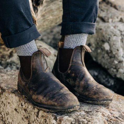 What makes our boots last through mud, tough terrain, and long days of adventure? It’s our materials ✨ We go to great lengths to source and select the right materials to craft the best boots we can. This means the leather gets better with age, with every step and every journey. #Blundstone #BlundstoneBoot Blundstone Work Boots, Blundstone High Top Boots, Rustic Black Blundstones, Blundstone Boots 1306, Blundstone 585 Rustic Brown, Best Boots, Blundstone Boots, Great Lengths, Cool Boots