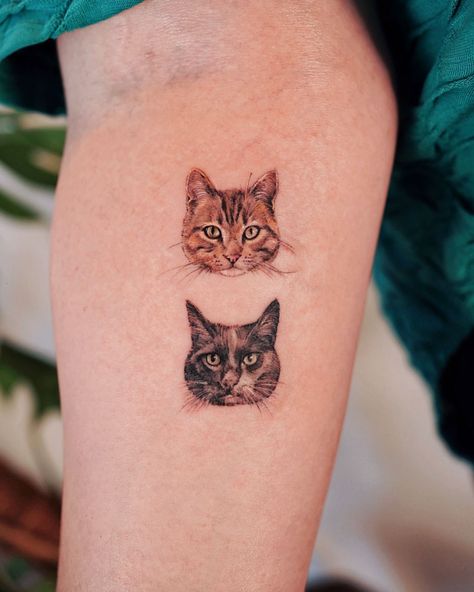 Lily L (@ink.tonight_doartink) • Instagram photos and videos Yellow Cat Tattoo Designs, Orange Cat Tattoo Simple, Cat Tattoo Orange, Orange Cat Tattoo, Botanical Cat Tattoo, Los Angeles Tattoo, Cat Tattoos, Dog Tattoos, Orange Cat