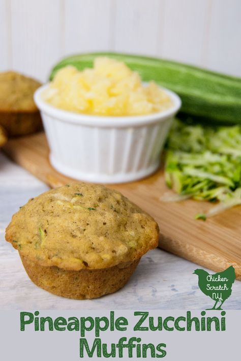 Zucchini And Pineapple Muffins, 2 Cups Shredded Zucchini, Zucchini Pineapple Muffins Recipes, Muffins With Crushed Pineapple, Zucchini Pineapple Muffins, Homestead Baking, Zucchini Pineapple Bread, Zucchini Bread Muffins, Pineapple Muffins