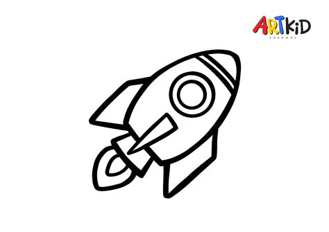 This picture belongs to one of our easy drawing and coloring videos on our YouTube channel. You will find the link to download the high quality outline picture in the description of the video. Easy Spaceship Drawings, Highway Drawing, Colouring For Kids, Spaceship Drawing, Drawing And Colouring, Outline Pictures, Spring Drawing, Coloring Videos, Oil Pastel Drawings