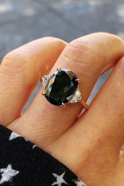 Unique Black Diamond Engagement Ring, Black Diamond Engagement Rings, Stunning Rings, Antique Engagement Ring, Black Diamond Engagement, Black Diamond Ring Engagement, Morganite Engagement, Black Diamond Ring, Morganite Engagement Ring