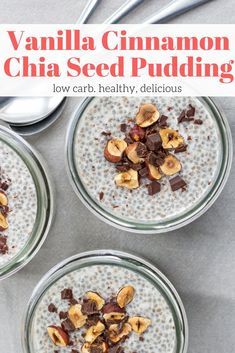 Cinnamon Chia Seed Pudding, Chia Pudding Low Carb, Vanilla Chia Seed Pudding, Coconut Chia Seed Pudding, Chia Pudding Recipes Healthy, Vanilla Chia Pudding, Chocolate Chia Seed Pudding, Healthy Foods To Make, Chia Seed Recipes Pudding