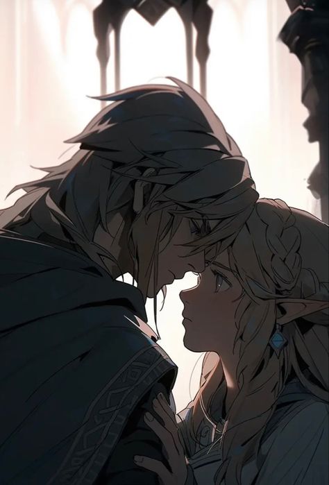 Zelink Kiss, Link And Zelda Love, Link X Zelda, Zelda And Link, Link And Zelda, Elf Princess, Link And Zelda Kiss, Princesa Zelda, Link Zelda