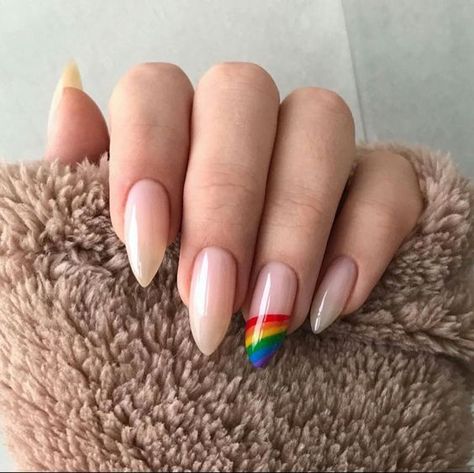 Pride Nails, Rainbow Nails Design, Rainbow Nail, Sharp Nails, Nails Manicure, Rainbow Nails, Dream Nails, Pretty Acrylic Nails, Acrylic Nail Designs