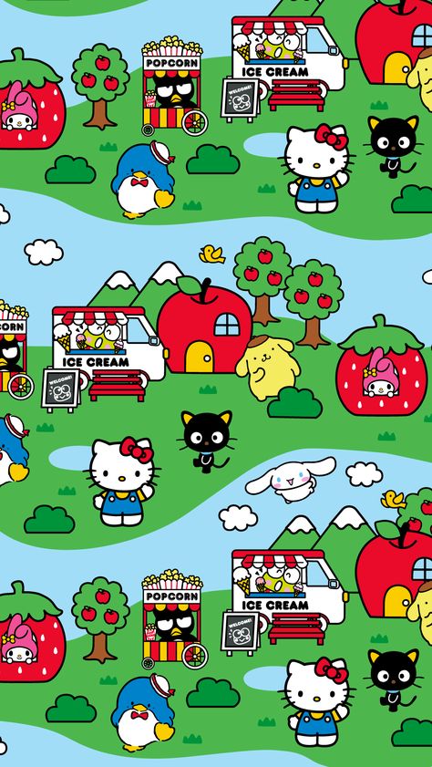 Scene Hello Kitty, 헬로키티 배경화면, Friends Scenes, Hello Kit, Hello Kitty Backgrounds, Kitty Drawing, Hello Kitty Drawing, Hello Kitty Birthday, Sanrio Wallpaper