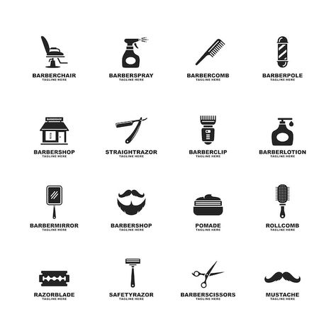 Logo Barber, Barber Shop Logo, Barbershop Logo, Barber Logo, Barbershop Design, Logo Set, Shop Logo, Vector Photo, Barber Shop