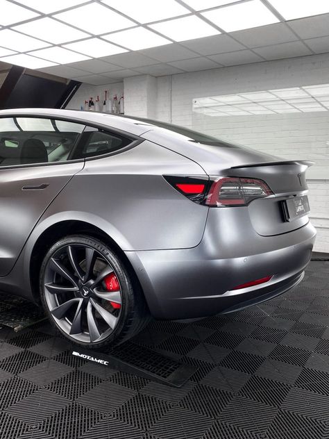 Tesla Model 3 - Satin Dark Grey - Personal Wrapping Project Satin Dark Grey Wrap Car, Wrapped Tesla Model 3, Tesla Model Y Wrap, Tesla Model 3 Wrap, Car Wrap Colors, Tesla Model S Black, Tesla Wrap, Tesla Models, Tesla Wheels