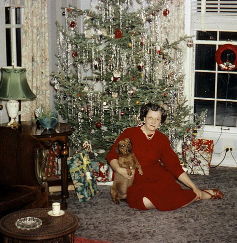 +~+~ Vintage Photograph ~+~+  Lady in crimson red dress sitting in front of her beautiful tree. Real Christmas Trees, Images Noêl Vintages, Fake Christmas Trees, Old Time Christmas, Vintage Christmas Photos, Christmas Portraits, Real Christmas, Real Christmas Tree, Mid Century Christmas