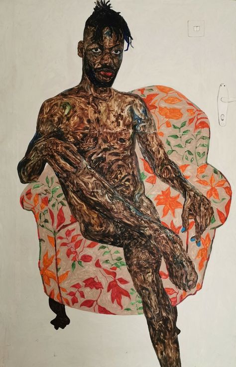 Amoako Boafo - PARALLEL VIENNA Amoako Boafo, Floral Couch, Art Matters, Graphic Design Photography, Anatomy Art, Magazine Art, Painting Projects, Figurative Art, Figure Painting