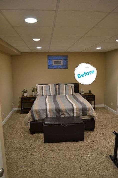 Basement Bedroom Ideas No Windows, Spare Bedroom Makeover, Diy Guest Bedroom, Loft Decorating Ideas Upstairs, Bedroom Remodel On A Budget, Guess Bedroom, Small Basement Bedroom, Guest Room Ideas, Bedroom Makeover Diy