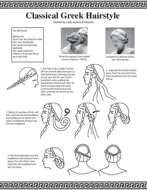 Grecian Hairstyles Updo, Greek Updo Hairstyles, Ancient Rome Hairstyles, Ancient Greek Hairstyles For Women, Ancient Greece Makeup, Homestead Hairstyles, Hekate Costume, Ancient Greece Hairstyles, Greece Hairstyles