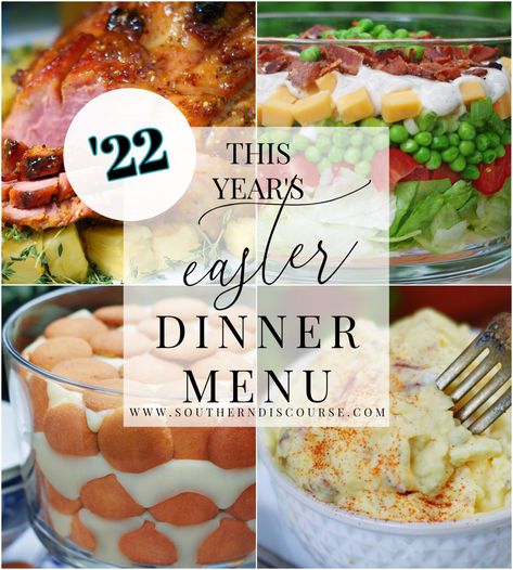 This Year's Easter Dinner Menu - southern discourse Easter Southern Dinner, Southern Easter Dinner Menu Ideas, Southern Easter Dinner Ideas, Southern Easter Dinner, Southern Easter Menu, Easter Dinner Menu Ideas, Southern Discourse, Easter Dinner Menus, Dinner Menu Ideas