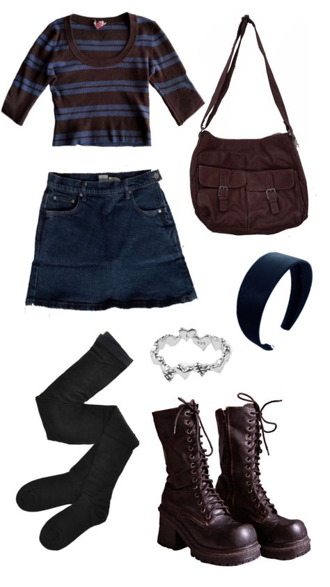 Picies Zodiac Aesthetic Outfit, Overall Dress Turtleneck Outfit, Clothing Bundle Aesthetic, Sidney Prescott Inspired Outfit, It Inspired Outfits, Juno Inspired Outfits, Nerdcore Fashion, Geek Outfits Women, Late 90s Outfits