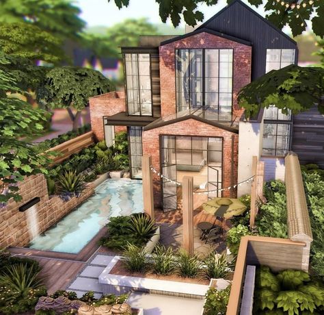 Sims 4 Houses Floor Plans, Sims 4 Modern Mansion, Sims Design, Sims 4 Modern House, Sims 4 Builds, Sims 4 Houses Layout, The Sims 4 Lots, Sims Inspiration, Sims Freeplay Houses