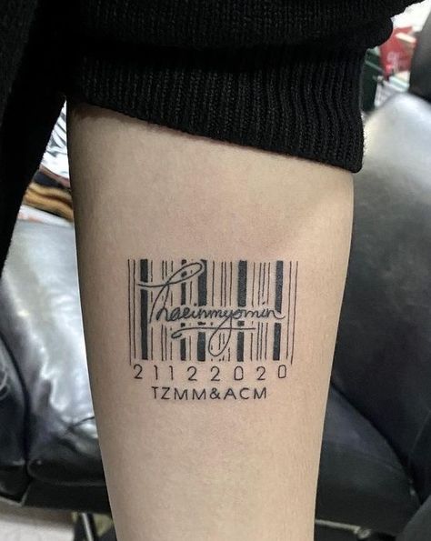 Barcode Tattoo Design, Coding Tattoo, Bar Code Tattoo, Barre Code, Libra Tattoos, Barcode Tattoo, Barcode Design, Libra Tattoo, Hand Tattoos For Guys