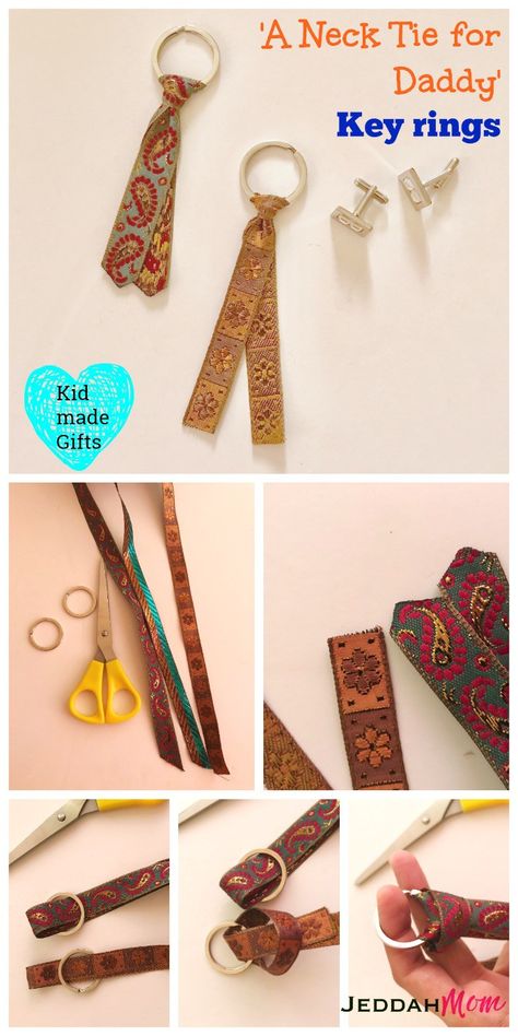 Kid Made Gifts, Crafts For Women, Quick Kids Crafts, Fathers Day Keychain, Art Docent, Easy Toddler Crafts, Jw Convention, Make A Tie, Primary Ideas