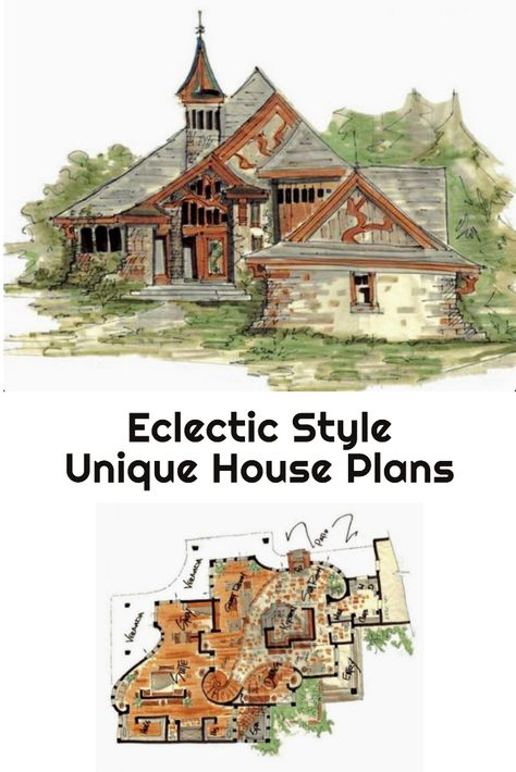 Eclectic House Plans, Unique House Blueprints, Art Nouveau House Plans, Court Yard House Plans, House Plans 1 Floor, 10 X 20 Tiny House, Small House Plans 1 Bedroom, 1 Bedroom Layout, Unique House Features