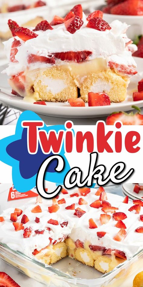 Cake Recipes No Bake, Twinkie Desserts, Recipes No Bake, Twinkie Cake, Hostess Twinkies, Princess Pinky Girl, Bake Cake, Sugar Sugar, Strawberry Desserts