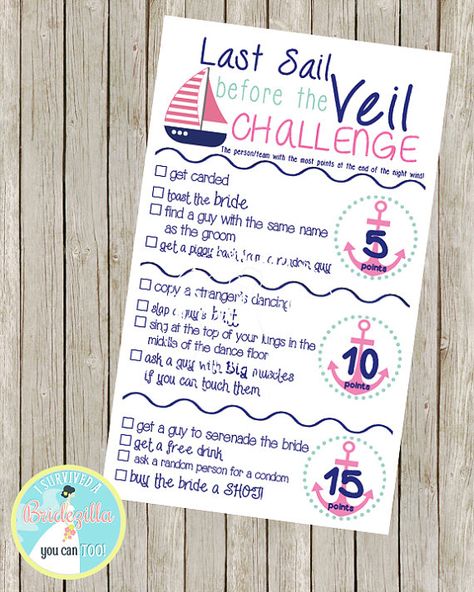 Mexico Cruise Bachelorette Party, The Last Sail Before The Veil, Bachelorette Cruise Scavenger Hunt, Last Sail Before The Veil Bachelorette Party Ideas, Final Sail Before The Veil, Sailor Themed Bachelorette Party, Beach Bachelorette Party Games, Cruise Ship Bachelorette Party, Pirate Bachelorette Party