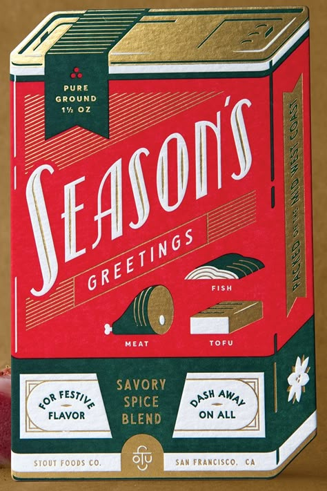 Christmas Packaging Design, Retro Holiday Cards, Christmas Graphic Design, Christmas Ephemera, Christmas Graphics, Box Packaging Design, Packing Design, Holiday Flyer, Christmas Packaging