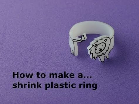 Shrink Plastic Ring, Diy Shrink Plastic Jewelry, Diy Shrink Plastic, Shrinky Dink Jewelry, Shrinky Dink Crafts, Shrink Plastic Jewelry, Free Jewellery Making Tutorials, Shrink Paper, Shrink Art