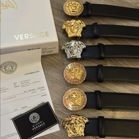 Versus By Versace Accessories - Versace belts Mens Accessories Necklace, High Heel Stiefel, Versace Fashion, Luxury Belts, Versace Handbags, Versace Jewelry, Versace Accessories, Designer Belts, Versace Belt