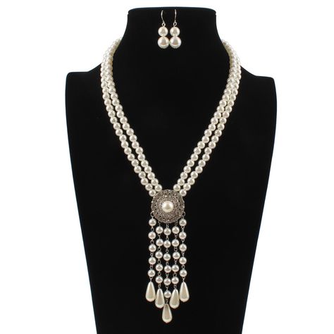 Pearl Fashion Geometric necklace(white) NHCT0320-white Pearl Bridal Jewelry Sets, Choker Sets, Pearl Drop Pendant, Pearl Fashion, Fashion Geometric, Cheap Necklaces, Pearl Bridal Jewelry, Beaded Tassel Necklace, Earring Sets