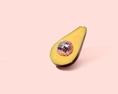 Avacado |© Little Drill Disco Art, Roller Disco, 인물 사진, Disco Ball, Life Photography, Art Plastique, Still Life Photography, Artsy Fartsy, Pink Background