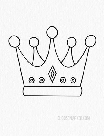 How to Draw a Crown Step by Step Easy Guide - Choose Marker Crown Drawing Easy, Queen Crown Drawing, Crown Doodle, Tiara Drawing, King Crown Drawing, Queen Crowns, Power And Authority, King And Queen Crowns, Crown Drawing