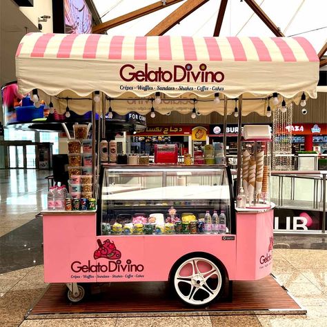 Gelato Divino Trolley is Now Open at Sahara Centre. Visit Gelato Divino Trolley in the Food Court area, First Floor, and treat yourself to their mouth-watering gelatos and other sweet treats in store. #gelatodivino #gelato #icecream #foodie #sweets #treats #cooltreats #desserts #gelatomania #pastry #gelateria #gelatoitaliano #icecreamlover #newkiosk #nowopen #saharacentre #shoppingmall #sharjah #uae Gelato Food Truck, Ice Cream Trolley, Gelato Store, Black Ice Cream, Food Stall Design, Italian Ice Cream, Gelato Recipe, Candy Stand, Gelato Shop