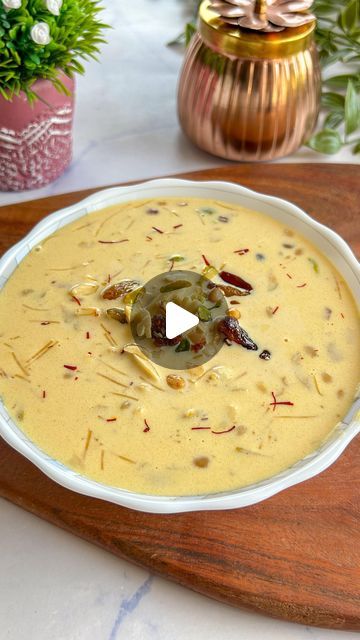 Shubhangini | Food Blogger on Instagram: "Eid Special Sheer Khurma 🌙 💛

SAVE IT TO TRY SOON

👩‍🍳 INGREDIENTS :
8-10 almonds
8-10 cashews 
12-15 pistachios 
5 dried dates / kharek
2 tbsp charoli / chironji 
Soak all the above ingredients in water for 4-5 hours.
Later chop them into slices or small pieces. (remove peel from almonds, pistachios & charoli)

Fry the nuts & sevaiyan -
2 tbsp ghee (in total)
3 chopped fresh dates
12-15 rasins (wash it with water & use)
60g sevaiyan (break it into small chunks)

1 litre milk 🥛 
Add the soaked & chopped dried dates/kharek
250-300g condensed milk (alternatively can add sugar)
1 tsp cardamom powder 
Add the fried nuts 
8-10 saffron strands (optional)
Add the fried sevaiyan 

Serve it warm or chilled! 😇

Also Eid Mubarak to everyone celebrating Sevaiyan Kheer Recipe, Sevaiyan Recipe, Sevaiyan Kheer, Sheer Khurma, Kurma Recipe, Kheer Recipe, Fresh Dates, Dried Dates, Condensed Milk Recipes