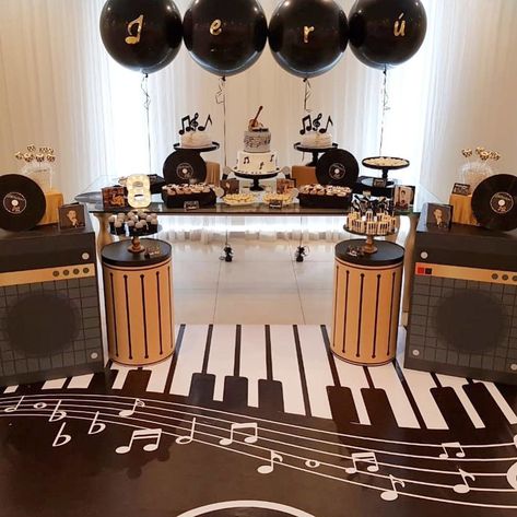 🎈• ¡Un #cumpleaños muy musical para nuestros chiquitos artistas! 🎼 🎹 📸 @partyplannerandprojects • Postres: @sweetnbites •  #ecumple #partydecor #decor #ideas #DIY #decoracion #deco #party Musical Birthday Decorations, Music Birthday Party Decorations, Rock Star Party Decorations, Music Birthday Party Theme, Music Theme Party, 65th Birthday Invitations, Beatles Party, Music Birthday Party, Rock And Roll Birthday