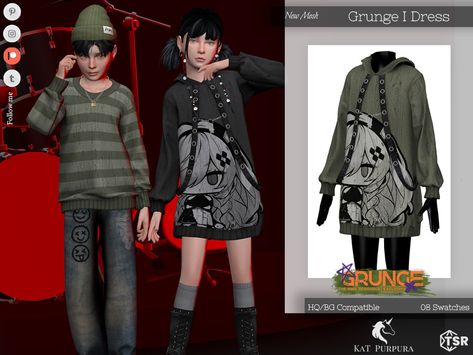 The Sims Resource - Grunge I Dress Sims 4 Torn Clothes Cc, Grunge Ts4 Cc, Sims 4 Childs Cc, Ushanka Sims 4 Cc, Sims 4 Kids Mods, Child Cc Sims 4, Sims 4 Grunge Cc, Sims 4 Cc Child, Sims 4 Cas Mods