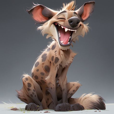 [ Hyena ] by Tiago Hoisel, laughing Hyena Character Design, Dog Concept Art, Funny Animal Illustration, Laughing Pictures, Cartoon Expression, Animal Caricature, Funny Caricatures, Disney Art Drawings, Art Terms