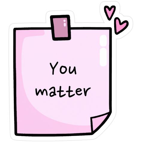 Decorate laptops, Hydro Flasks, cars and more with removable kiss-cut, vinyl decal stickers. Glossy, matte, and transparent options in various sizes. Super durable and water-resistant. This sticky note is your friendly reminder that you matter! Note Sticker, Health Art, Friendly Reminder, Sticky Note, You Matter, Sticky Notes, Psychology, Decorate Laptops, Vinyl Decal Stickers